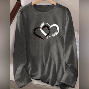 NWT Heart Print Crewneck Shirt